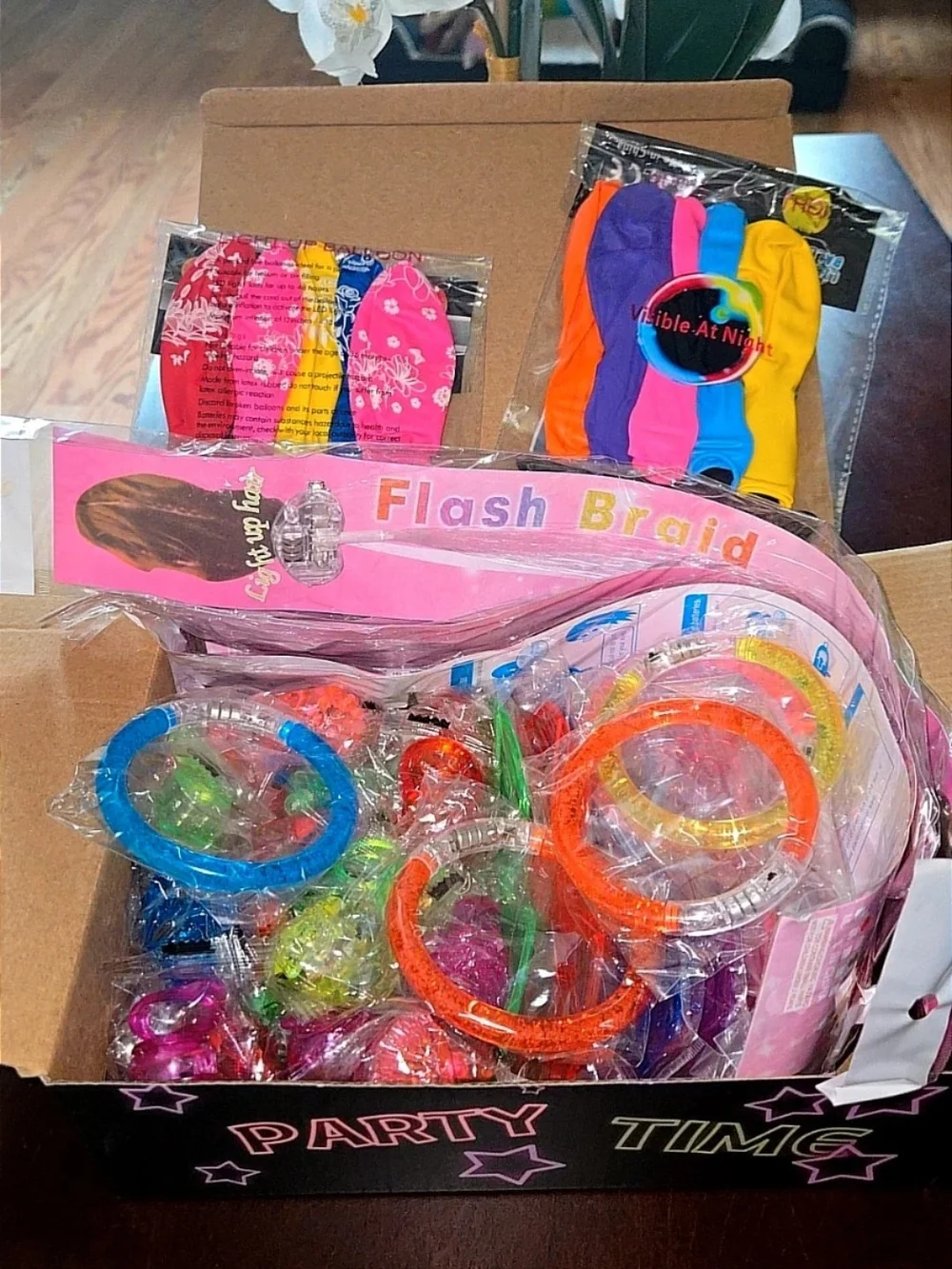 Party Time 88-Piece Party Supplies Kit - Black with Neon Accents Brand New